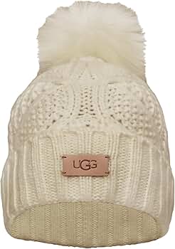 【未使用品】 UGG ケーブル ビーニー ニット帽 ポンポン付き ホワイト 楽天市場】UGG アグ ニット帽 Cable Beanie with Pom ケーブル